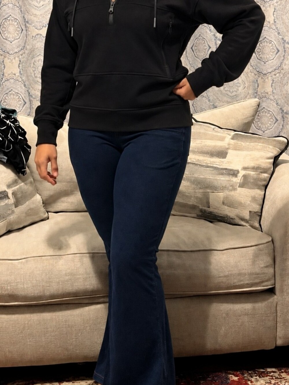 Old Navy Dynamic Fleece Black Half-Zip Hoodie Sweatshirt